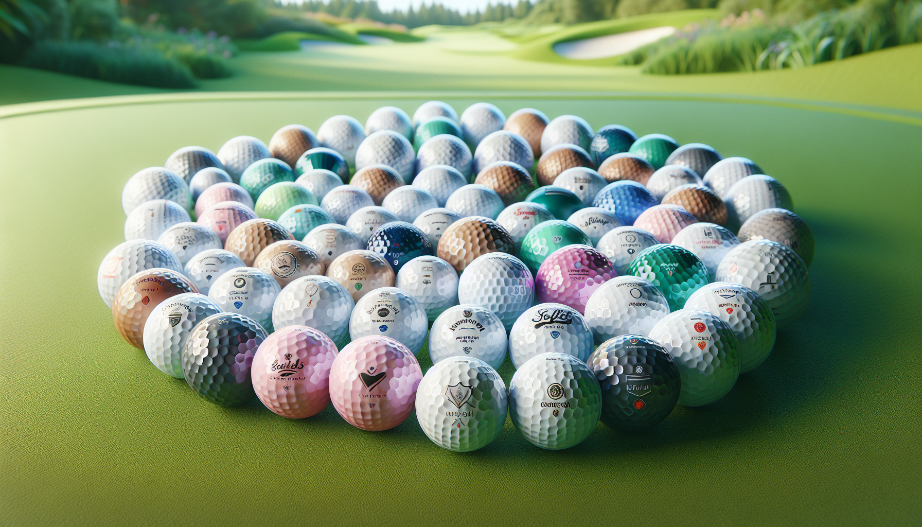 Various golf balls for beginners