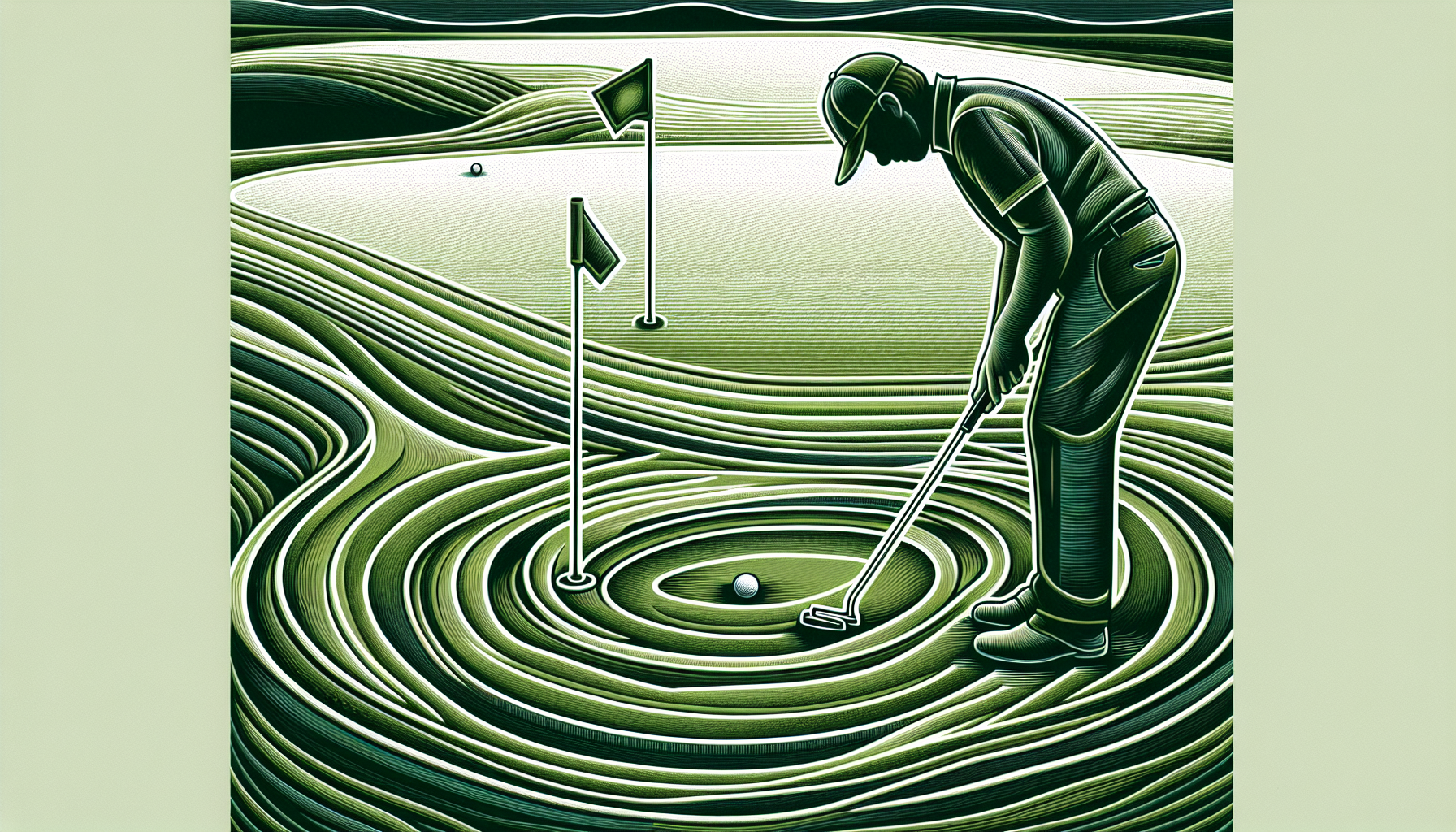 Illustration of a golfer practicing putting