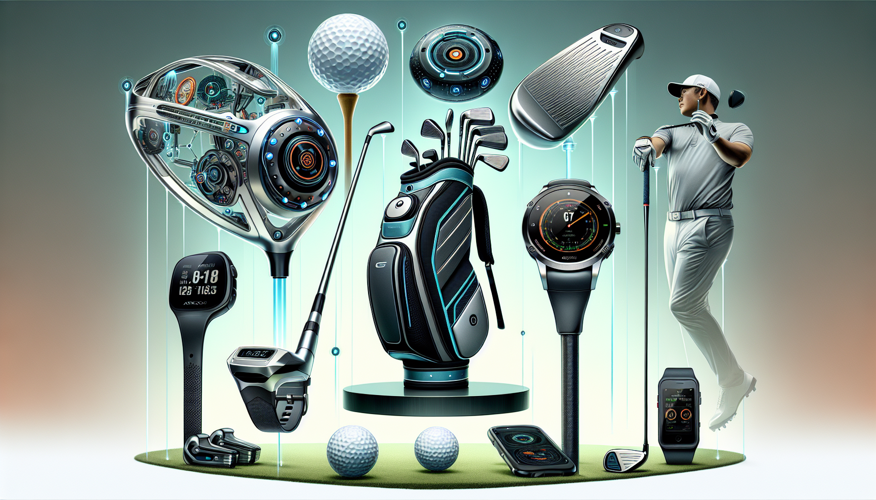 Illustration of various golf swing analyzers