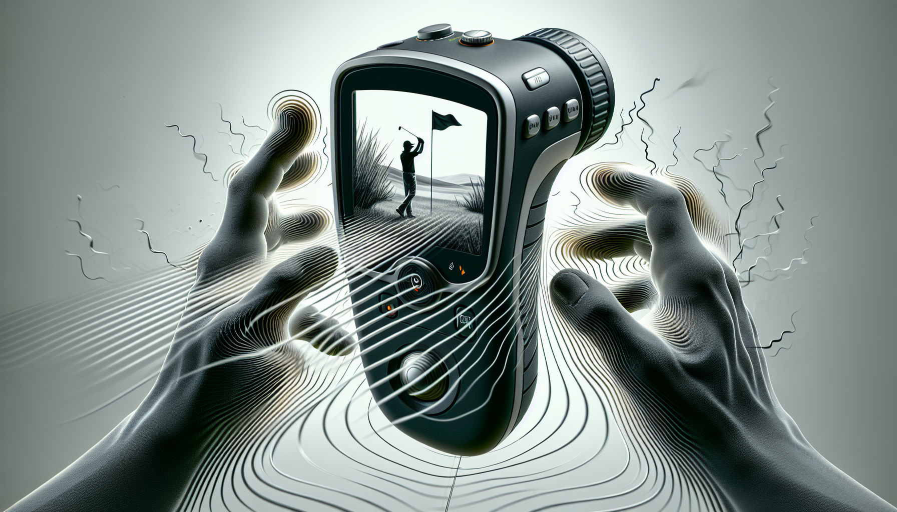 Artistic representation of the Nikon COOLSHOT PROII Stabilized rangefinder