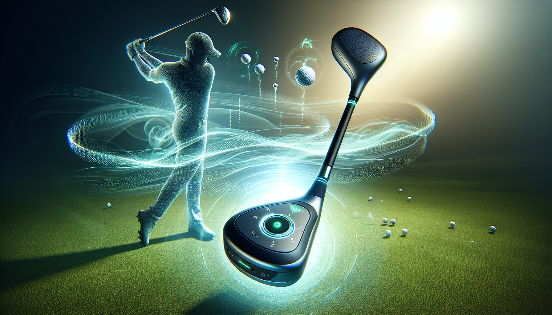 Illustration of golf swing analysis with tactile feedback