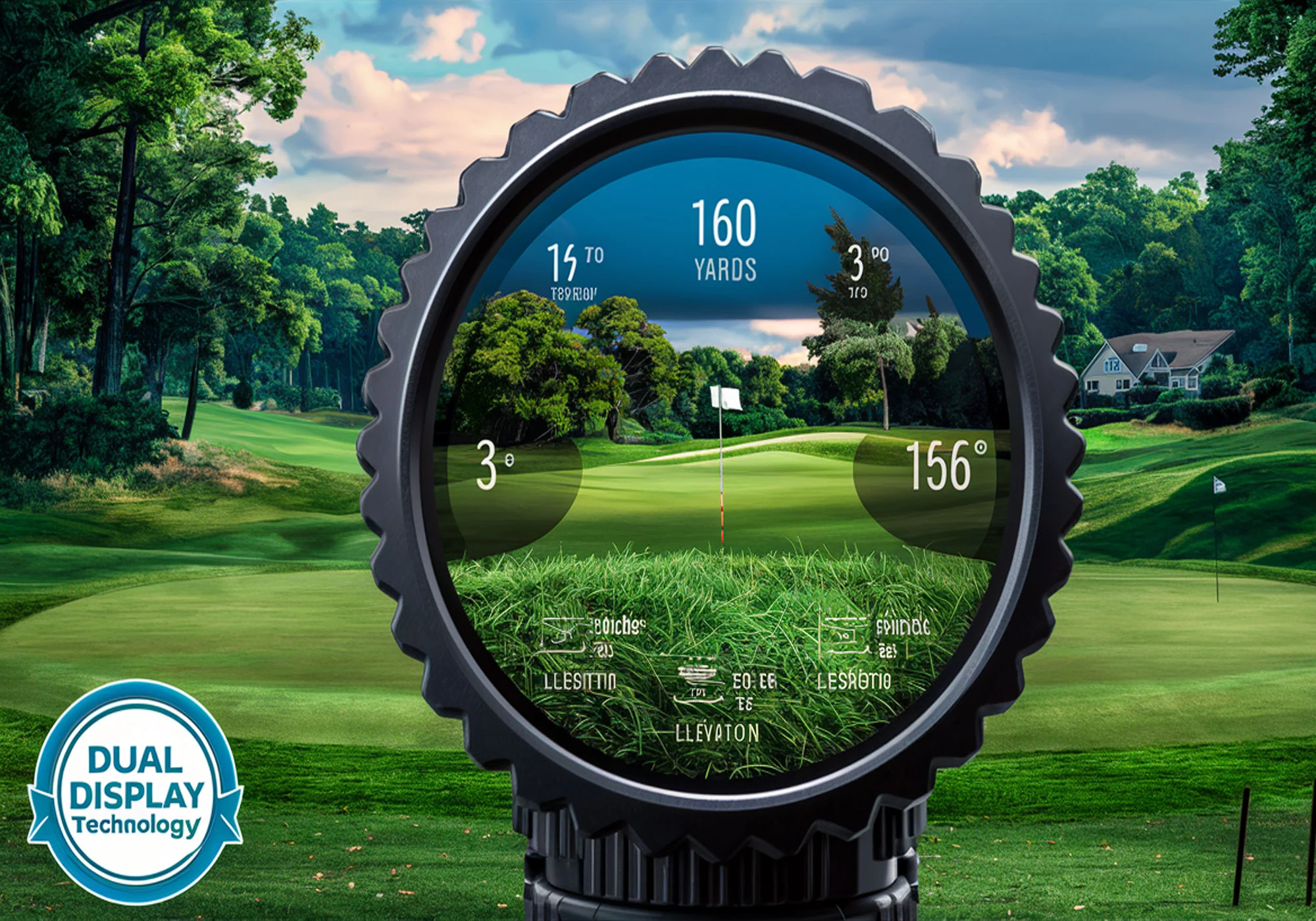 best golf rangefinder photo of interface on golf course